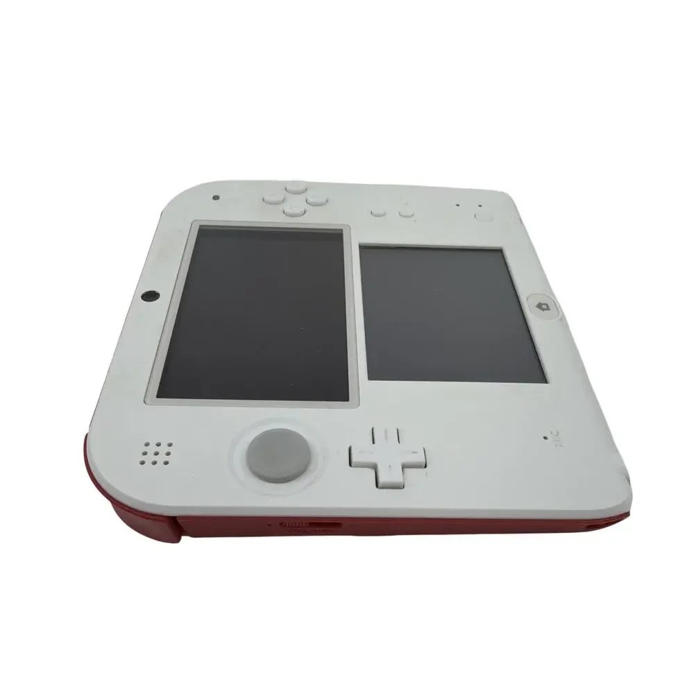 Nintendo 2DS Handheld Game Console FTR-001 White /Red w/ Charger